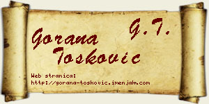 Gorana Tošković vizit kartica